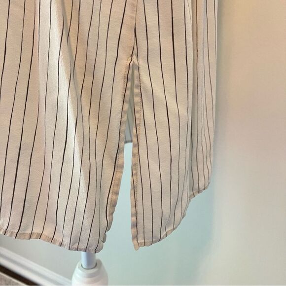 Eileen Fisher Pin Stripe Silk Georgette Crepe Print Long Tunic Shirt Blouse 1X - Picture 8 of 12